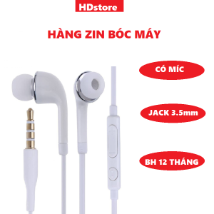 tai nghe samsung S3 S5 zin bóc máy tai nghe nhét tai tai nghe có dây - hàng chính hãng Bh 12 tháng