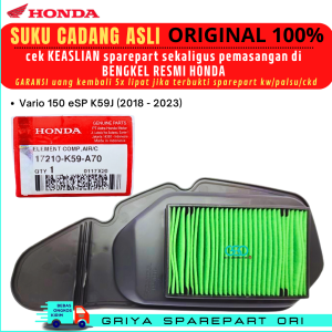 Filter Saringan Udara Vario 150 New LED Ori Original AHM Honda Genuine Parts Filter udara Honda vario 150 ORI K59