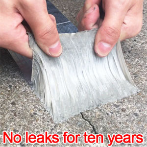 Waterproof for 50 years Aluminum Foil Butyl Tape Super Fix Repair Wall Crack Waterproof Tape For Roof Repair Pipeline Leakage Stop Sticker Repair Crack for Instant Watertight Seal for Roofs and GuttersRubber Tape Self Adhesive Waterproof