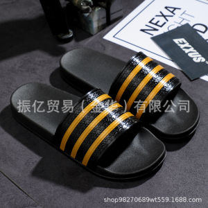 Free Shipping 2026 Three-Stripe MenS New Outdoor Large Size Indoor Home Bathroom Beach Non-Slip PVC Sandals