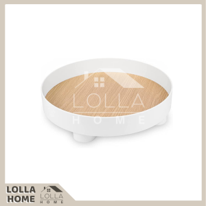 Meja bulat kayu penganjur Nordic pusingan Dulang Hiasan Wooden Round Desk Organizer Nordic Round Tray Decoration Tray Makeup Organizer Decor Tray Aesthetic Tray Hiasan for Perfume Key Tray Dulang Hiasan Dulang Makeip