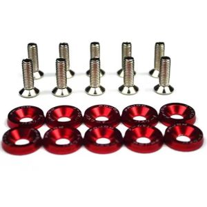 10pcs/Pack M6 JDM Style Fender Washers Aluminum Alloy Washers And Steel Bolts Integra Gasket