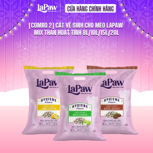 [COMBO 2] laPaw Cát vệ sinh cho mèo than hoạt tính cao cấp siêu vón cụcsiêu khử mùithơm lâuít bụi 8L/10L/15L/20L