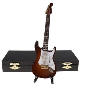 Electric Guitar Wooden Miniature Guitar Model Musical Instrument Guitar Decoration Gift Decor For Bedroom Living Room 10~242026