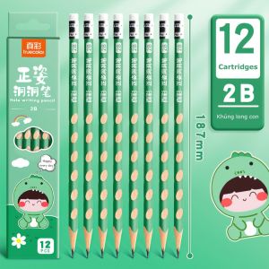 12 cây chì Định Vị ，Vị 2B Đầu Gôm，Có sẵn màu xanh/hồng/xanh/tím，Cải thiện tư thế cầm bút，đồ văn phòng-BEAU4