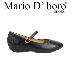 Womens Elegant Black PU Leather Mary Jane Flats with Geometric Embellishments LX 27313 C54 C68