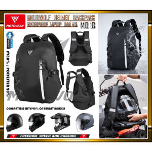 MOTOWOLF RIDING Helmet Backpack MB18 100% Waterproof Laptop Bag 45L Black HIGH QUALITY WATER REPELLENT FABRIC