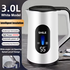PANSON Electric Kettle 3L Stainless Steel 2400W Fast Boil Smart Display Keep Warm Auto Shut-Off