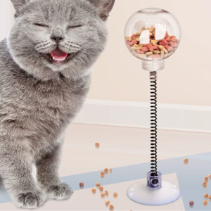 Pet Teasing Toy for Cats Spring Wand Leakage Slow Feeder Interaction Cat Indoor Teasing Wand Toy Pet Supplies
