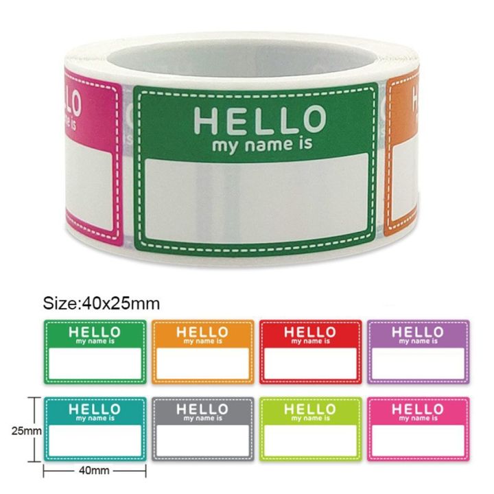 200pcs Name Tag "Hello My Name Is" Labels sticker for Baby Announcement ...