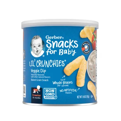 Bánh Ăn Dặm Gerber Lils Crunchies Vị Phô Mai Vị Rau Củ Bổ Sung Dưỡng Chất Dành Cho Bé Trên 8 Tháng - Bibomart