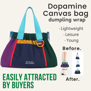 Dopamine Tote Bag for Girls Large Canvas Shopping Bag with Color-Block Design Womens Fashion Shoulder Handbag