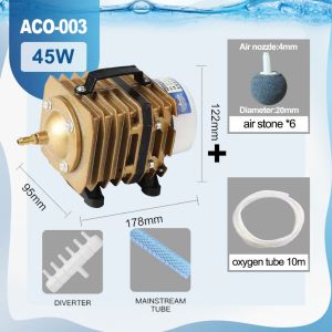 18W 25W 45W 58W Aquarium Air Pump (6 Outlets) Electromagnetic Air Compressor Pump Air Aerator Pump