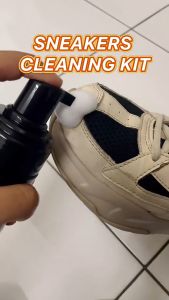 READY STOCK!!! White Shoe Cleaning Set Foam Cleaner + Cleaning Brush + Towel Shoe Care Kit for Sneakers 白鞋清洁套装