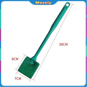Masely Double-Sided Aquarium Fish Tank Algae Cleaning Brush with Non-Slip Long Handle