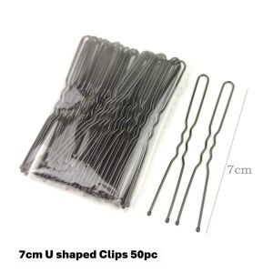 50/100pc U shape Black hair Pin Rambut Pin Hitam Saloon U pins with Box