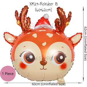 Large Size Merry Christmas Xmas Santa Snowman Tree Wreath Deer Candy Reindeer Theme Foil Balloon Party Decor