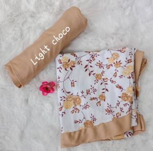Telekung Bunga Rose Printed Budak Size S 2 to 4 Taunj Years Girl Child by Zweedy Mart