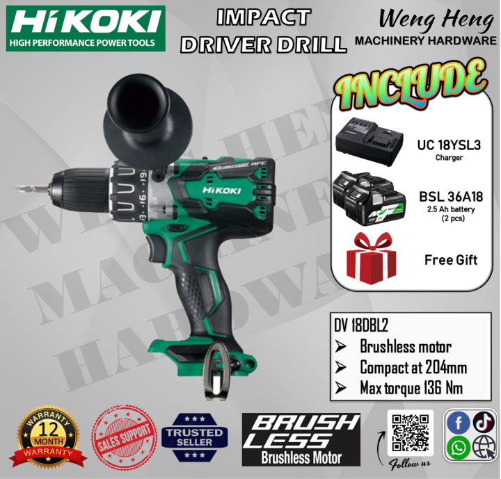 100% Genuine Hitachi/ Hikoki (18V series) Brushless Cordless Impact ...