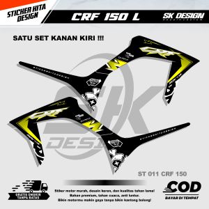 ST 011 Sticker Striping Motor CRF 150 L Tema OneOneNine Keren Elegance Warna Dasar Hitam
