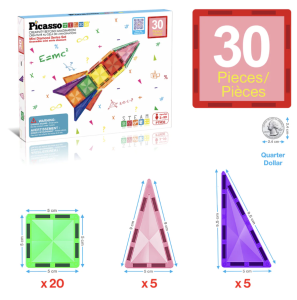 Picassotiles magnetic tiles mini edition 30 100 pcs STEAM picasso tiles