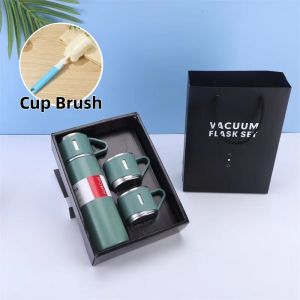 500ML Premium Double-Walled Stainless Vacuum Sports Water Bottle with 3 Portable Mugs Perfect Gift
