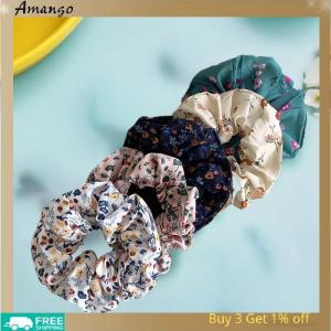 Amango 5Pcs Polka Dot Hair Ties Elegant Cute Fabric Scrunchies With Flower Prints Sweet Floral Dot Hair Bands Academy Style For Ages