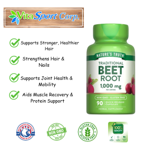 Nature’s Truth Beet Root Supplement 1000mg – 90 Capsules – Antioxidant & Circulation Support Supports Heart Health Stamina & Energy