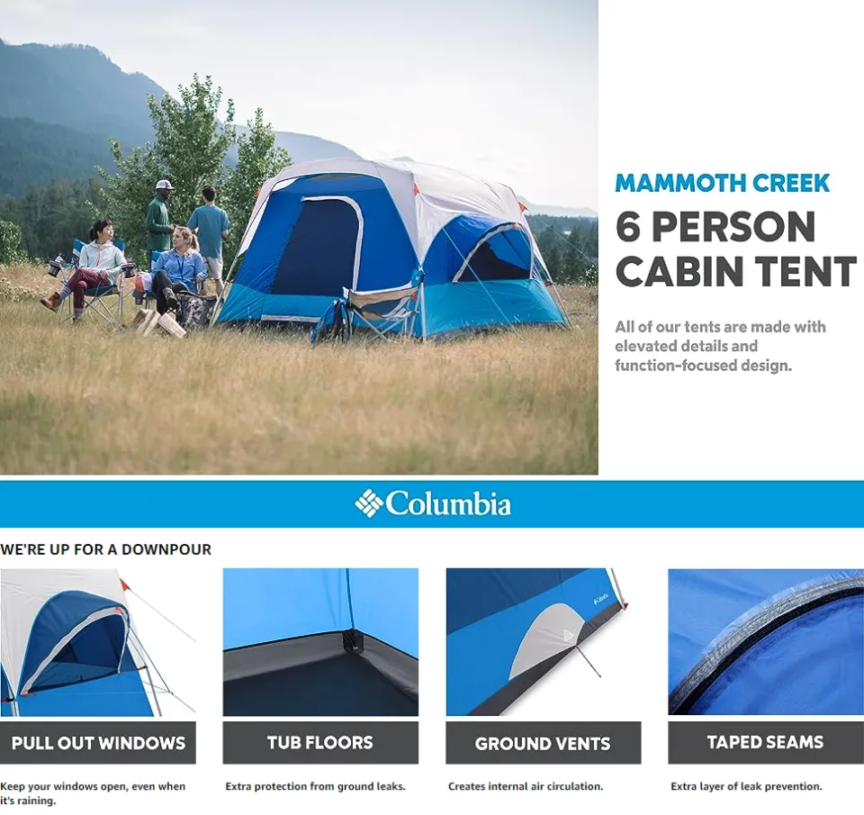 Columbia Mammoth Creek Person Person 10 Person Cabin Tents
