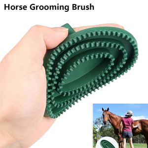 HEALMEYOU 1Pcs Shedding Horse Grooming Brush Handheld Hair Detangling Horse Hair Scraper Durable Rubber Cleaning Tool for Daily Grooming