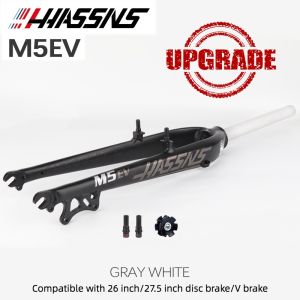 HASSNS M5EV Bike Fork MTB Rigid Fork 26/27.5er MTB Alloy Front Fork Suitable for Disc Brake V Brake