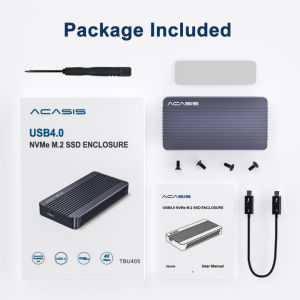 ACASIS Thunderbolt 40Gbps USB 4.0 Lightening-Fast SSD Case M.2 NVMe Enclosure Compatible With USB 4.03.23.13.02.0 For