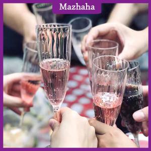 Mazhaha 1 8PCS Plastic Champagne es Flutes Disposable Perfect for Wedding and Shower Party Supply Clear Cups Drinkware Gift