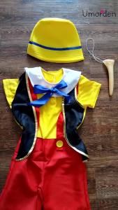 Umorden Puppet Pinocchio Costume for Kid Child Toddler Boy with Long Nose 3-4T 4-12T2026