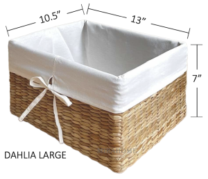 Native Basket Tray - Woven Linen Lined Label Holder Snacks Storage Home Organization