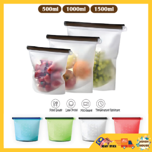 YOYOY Food Storage Fresh Bag Silicone Reusable Seal Bag 500ml/1000ml/1500ml Vacuum Fruit Meat Milk yoyoy house