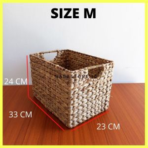 STORAGE BOX HANDLE BULAN/KERANJANG PENYIMPANAN WATER HYACINTH HANDLE BULAN