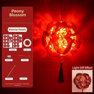 Minoa lantern chinese灯笼 traditional 中秋节灯笼 LED Glowing Light Hydrangea Paper Lantern Paper Craft Kit Hollow Out Design Chinese Hollow Decor Glowing Toy For Kids Rich Color DIY Festival Craft Kit Lantern Kindergarten Craft Class