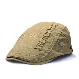DORADO Rabbit Embroidery Men Beret Adjustable Breathable Newsboy Cap Fashion Sunscreen Flat Cap Spring Season