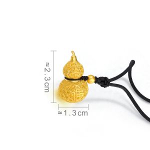 Chow Sang Sang 周生生 999.9 24K Pure Gold Cultural Blessings Fortune and Prosperity Gourd Necklace for Women & Men 70cm 90852Z Price-by-Weight