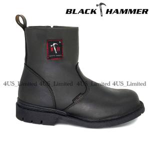 Black Hammer BH4664 Slip On Mid Cut Safety Shoes 4000 Series | BROWN