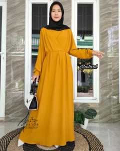 Gamis Kondangan Naomi Crinkle Airflow Premium Terbaru dan Termurah | Dress Pesta Polos Elegant Simpel