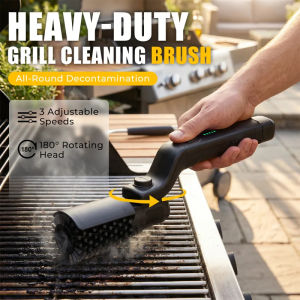 Wireless Barbecue Cleaning Brush Motorized BBQ Scrubber with 3-Speed Settings Electric Grill Cleaner 180° Adjustable Head