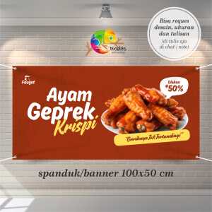 Cetak Spanduk Banner Kuning dan Maroon Banner Promosi Kuliner