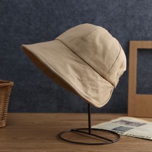 🔥Hot sale Summer Hat Women Bucket Hats Big Head Circumference Eaves Sun Ponytail Cover Face Sunscreen