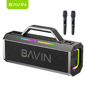 BAVIN BM26 Durable Outdoor Bluetooth Speaker Splash-Proof w/ 2 Wireless Microphones
