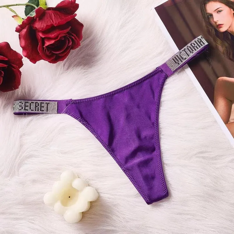 ◙❀ Victoria secret lingerie HOT Sexy seamless panties women letter luxury  rhinestone lingerie G String brand design ho.new 15EM