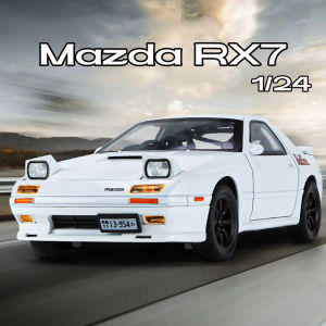 【RUM】1:24 Scale Mazda RX7 Alloy Car Model Light & Sound Effect Diecast Car Toys for Boys Birthday Gift Kids Toys Car Collection