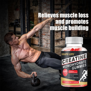 Creatine Supplement Creatine Powder Strawberry Flavored Creatine Gummies for Muscle Growth Nutritional Supplement Vegan Keto Friendly Gluten-Free Easy to Mix Increase Muscle Strength And Explosive Power/Improve Muscle Endurance