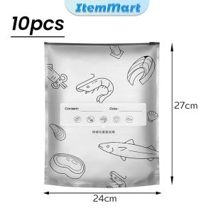 ItemMart 10Pcs/Pack Aluminum Foil Food Bag Leakproof Freezer Kitchen Fresh-keeping Reusable Bags